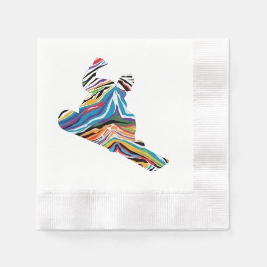 Ein Cooler Snowboarder in einem psychedelischen Ze Serviette (Vorderseite)