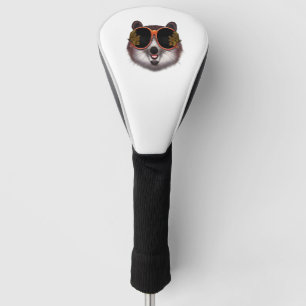 Ein Cooler Tanuki mit Verzierter Sonnenbrille Golf Headcover