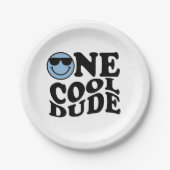 Ein Cooler Typ | Blue Retro Preppy Smile Birthday Pappteller (Vorderseite)