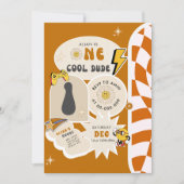 Ein Cooler Typ | Jungen 1. Retro geprüft Geburtsta Einladung (Vorderseite)