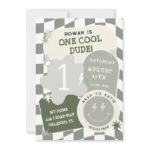 Ein Cooler Typ Retro Checkerboard 1. Geburtstag