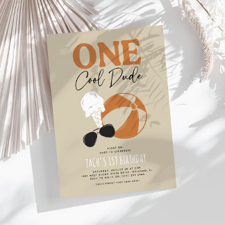 Ein cooler Typ Sommer Boy 1. Geburtstag Einladung