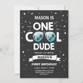 Ein Cooler Typ Sonnenbrille Junge Erstgeburt Einladung