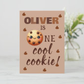 Ein Cooles Cookie 1. Geburtstag Einladung (Stehend Vorderseite)