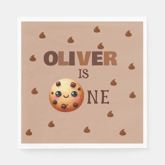 Ein Cooles Cookie 1. Geburtstag Serviette (Vorderseite)