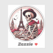 Ein cooles Künstlerskelett in Paris Aufkleber (Blatt)