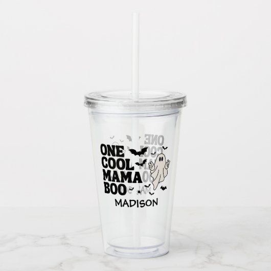 Ein Cooles Mama Boo Halloween 1. Geburtstag Acryltrinkbecher (Vorderseite)