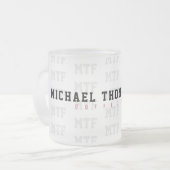 ein cooles mit Monogramm, Name + Initialen, Mattglastasse (Vorderseite Links)