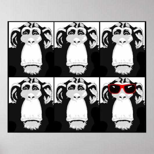 Ein Cooles Monkey Funny Poster-Zeichen drucken Poster (Vorne)