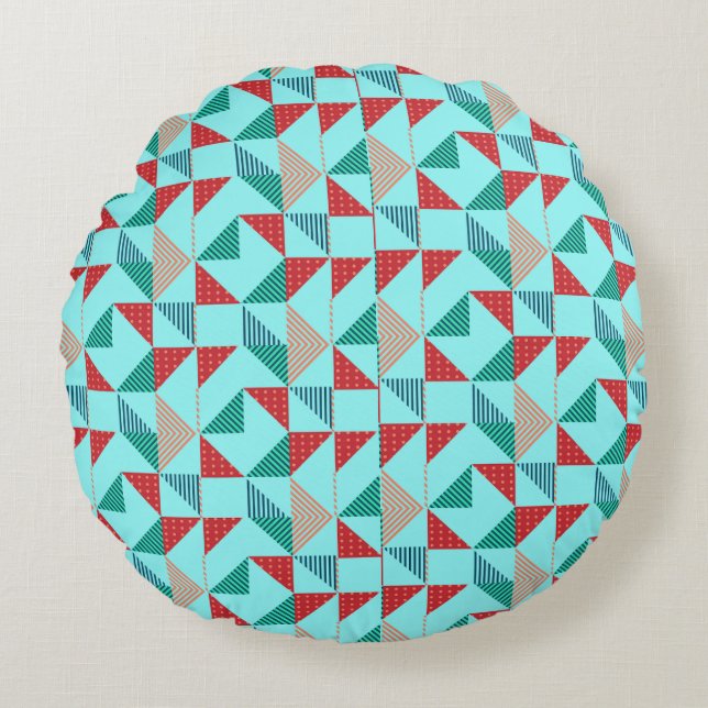 Ein cooles Retro-Muster-Design Rundes Kissen (Vorderseite)