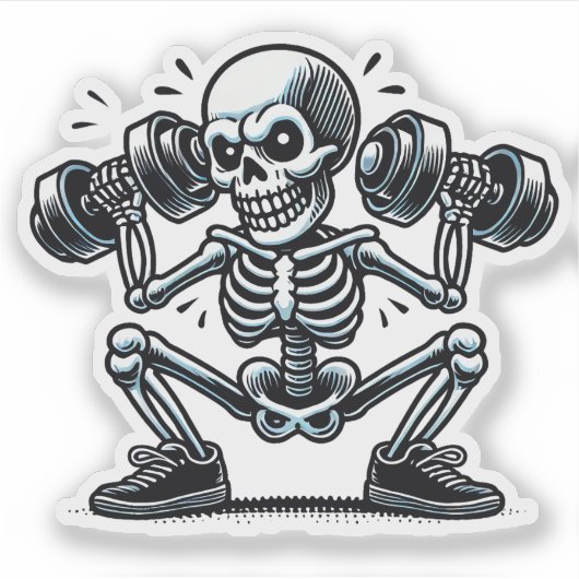 Ein cooles Skelett für die Arbeit Aufkleber (Vorderseite)