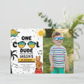 Ein Cooles Sonnenglas zum Geburtstag Foto Einladun Einladung (Stehend Vorderseite)