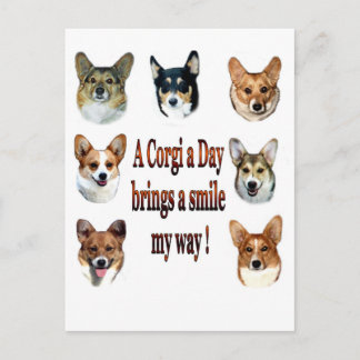 Ein Corgi am Tag bringt ein Lächeln 10 Postkarte