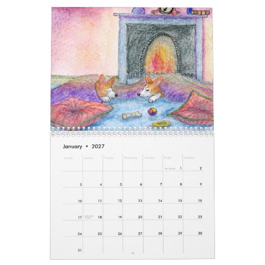 Ein corgi-Jahr durch Susan Alison Kalender (Jan 2027)