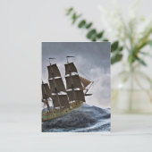 Ein Corvette-Segelschiff im Sturm Postkarte (Stehend Vorderseite)