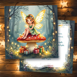 Ein Cottage Core Weihnachtsfee Personalisiert Karte