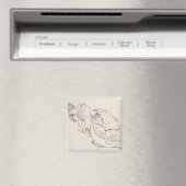 Ein Courtesan, der einen Pokal anbietet, 18.-19. J Magnet (In Situ (Geschirrspüler))