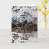 Ein Covey der virginischer Wachteln Karte (Gelbe Blume)