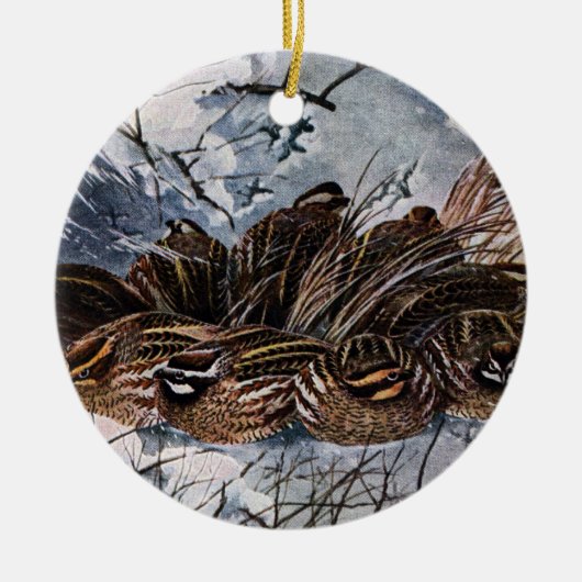 Ein Covey der virginischer Wachteln Keramikornament (Vorne)