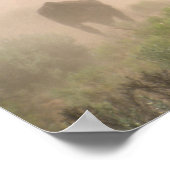 Ein Cowboy, der die Herde an einem Rind arbeitet Poster (Ecke)