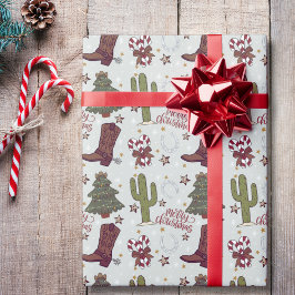 Ein Cowboy frohe Weihnachten Geschenkpapier