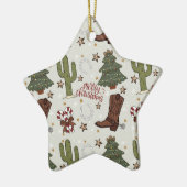 Ein Cowboy frohe Weihnachten Keramik Ornament (Links)