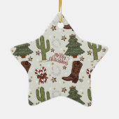 Ein Cowboy frohe Weihnachten Keramik Ornament (Hinten)