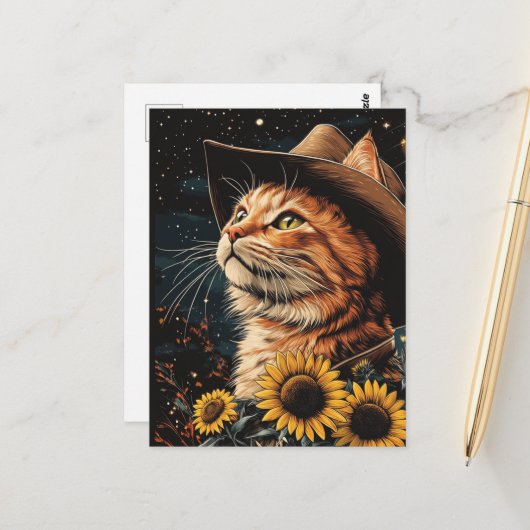 Ein Cowboy Kitty Postkarte (Vorderseite/Rückseite Beispiel)