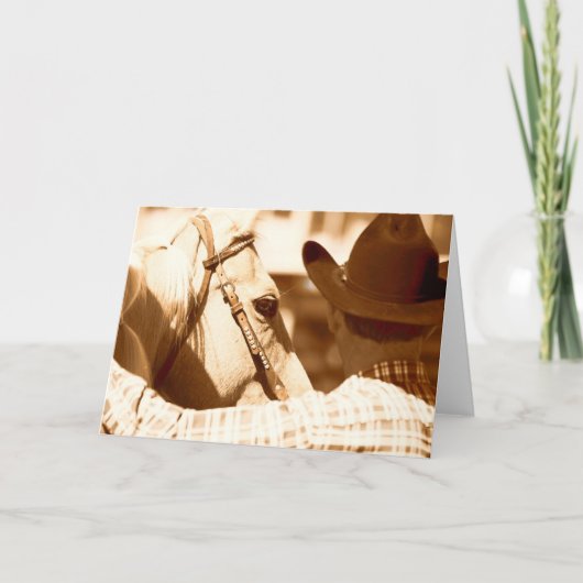 Ein Cowboy und sein Pferd Karte (Vorderseite)