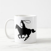 Ein Cowboyreiten mit einem Lasso. Kaffeetasse (Links)
