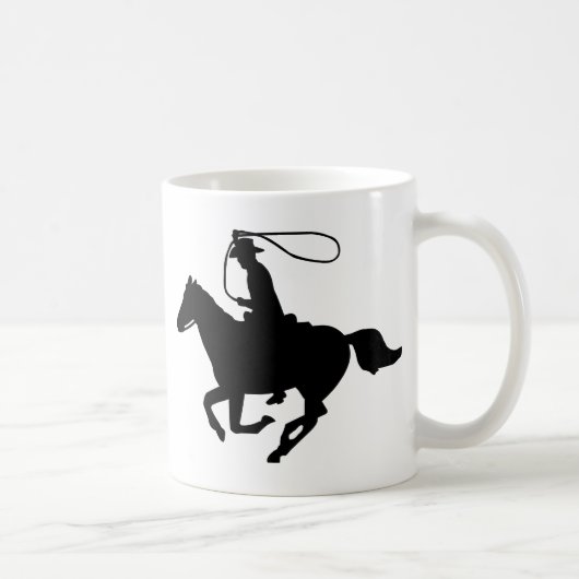 Ein Cowboyreiten mit einem Lasso. Kaffeetasse (Rechts)