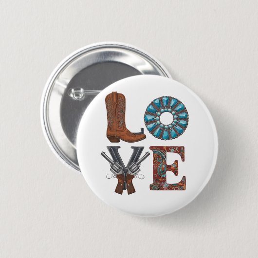 Ein Cowboystiefel Button (Vorne & Hinten)