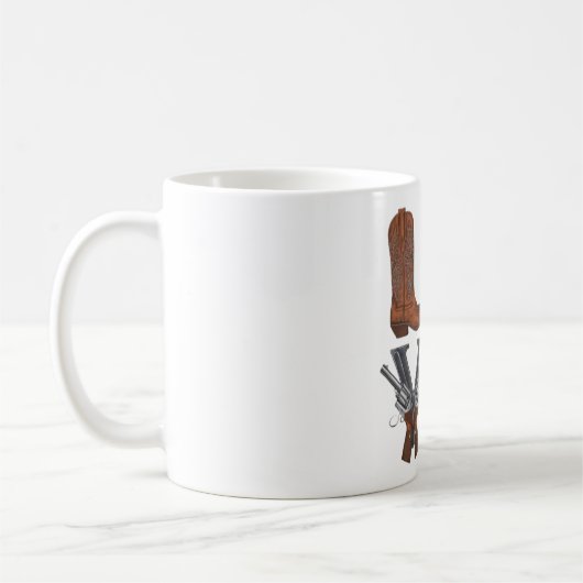 Ein Cowboystiefel Kaffeetasse (Links)