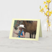Ein Cowgirl Leads - Western Abschluss Karte (Gelbe Blume)