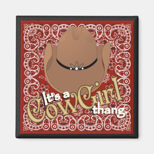 Ein Cowgirl Thang Red Bandana Magnet (Vorne)