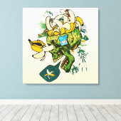 Ein Crane, offen auf Fantasiekopf des Todes Leinwanddruck (Insitu (Holzboden))