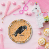 Ein Crow oder ein Raven Halloween Orange und Black Pappteller (Party)