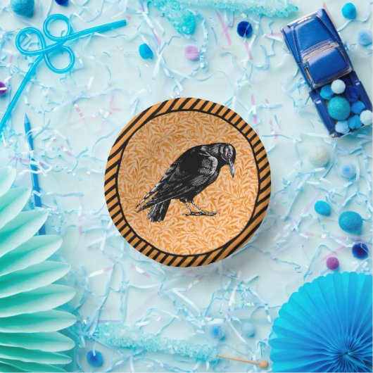 Ein Crow oder ein Raven Halloween Orange und Black Pappteller (Party)