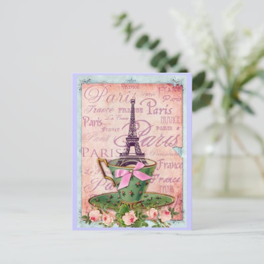 Ein Cup der Tour Eiffel Postkarte (Stehend Vorderseite)