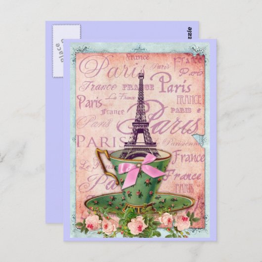 Ein Cup der Tour Eiffel Postkarte (Vorne/Hinten)