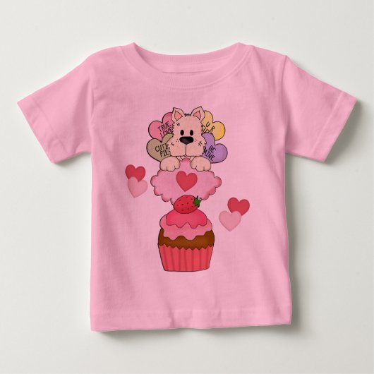 Ein Cupcake Puppy Valentine Baby T-shirt (Vorderseite)
