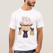 Ein Cupcake Sweet Mops Hunde T-Shirt (Vorderseite)