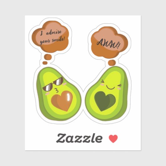 EIN CUSTOM CUTE AVOCADO STICKER (Blatt)