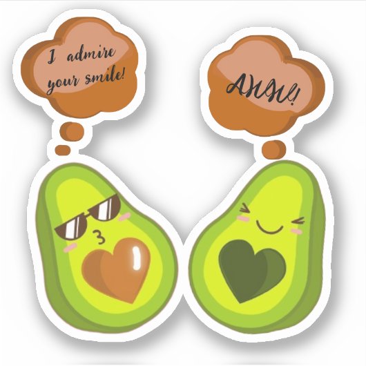 EIN CUSTOM CUTE AVOCADO STICKER (Vorderseite)