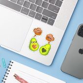 EIN CUSTOM CUTE AVOCADO STICKER (Laptop mit iPhone)