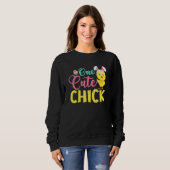 Ein Cut Chick Bunny Ostertag Sweatshirt (Vorne ganz)