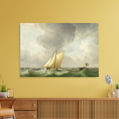 Ein Cutter in einer starken Brise (Öl auf Kupfer) Leinwanddruck (Insitu (Wohnzimmer))