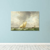 Ein Cutter in einer starken Brise (Öl auf Kupfer) Leinwanddruck (Insitu (Holzboden))