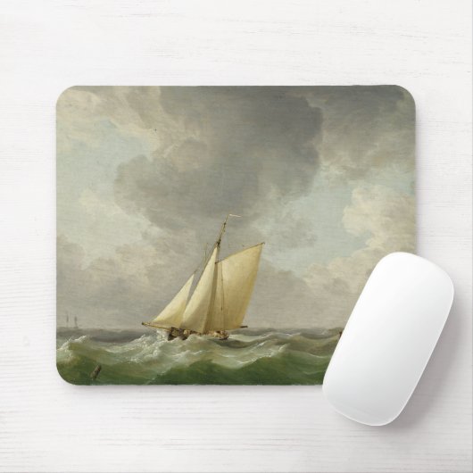 Ein Cutter in einer starken Brise (Öl auf Kupfer) Mousepad (Mit Mouse)