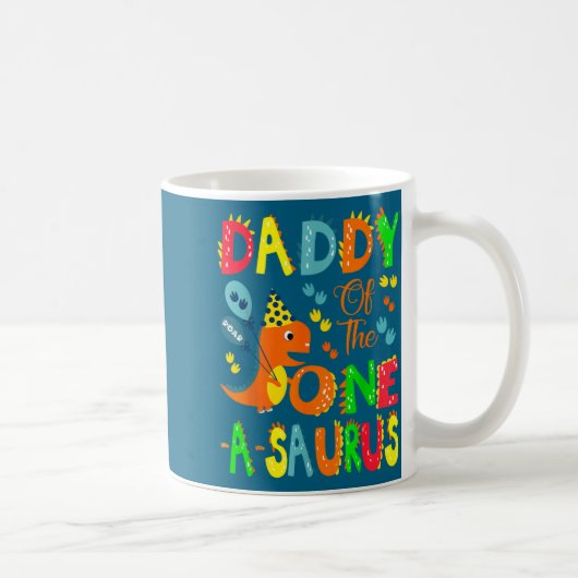 Ein Daddy Saurus 1. Geburtstag Dinosaurier Kaffeetasse (Rechts)